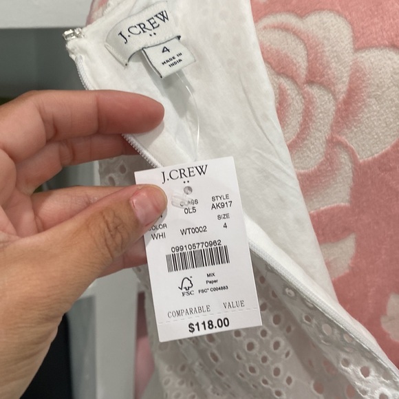 New J. Crew White 100% Cotton Classy Midi Spring Summer Dress 4 - Picture 6 of 6